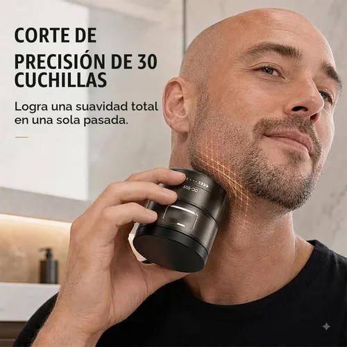Vista 3 de Afeitadora eléctrica inteligente de cabeza calva 2 en 1, sistema de Negro