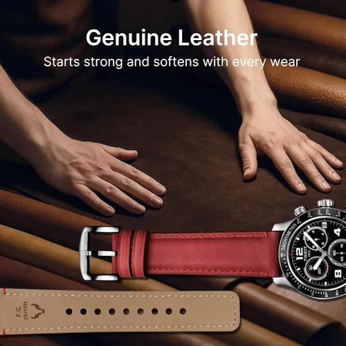 Vista 41 de Fullmosa Correa de reloj de liberación rápida de 0.866 in, 0.787 in y 0.709 in, bandas de cuero bruñido para Samsung Galaxy Watch/Garmin Watch