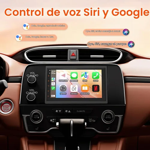 Vista 4 de Haudio Estéreo de coche de doble DIN, pantalla táctil HD de 7 pulgadas con Apple Carplay inalámbrico y Android Auto, Mirror Link, Bluetooth 5.4