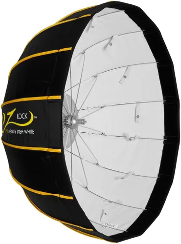 Vista 8 de Glow EZ Lock - Caja de luz para plato de belleza de 25 pulgadas para luces de montaje Bowens, interior plateado, marco de liberación rápida EZ Lock