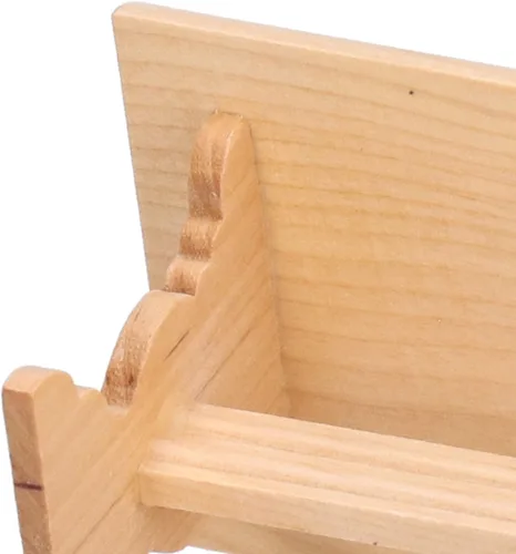 Vista 4 de Juego de mesa y banco de madera para casa de muñecas a escala 1:12, muebles de casa de muñecas en miniatura, mesa de comedor larga para sala