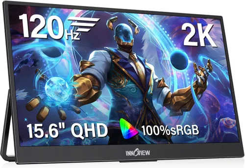 Vista 11 de InnoView Monitor portátil OLED de 14 pulgadas 4k UHD 3840x2400 Monitor portátil 100% DCI-P3 100000:1Contraste Altavoces integrados, monitores