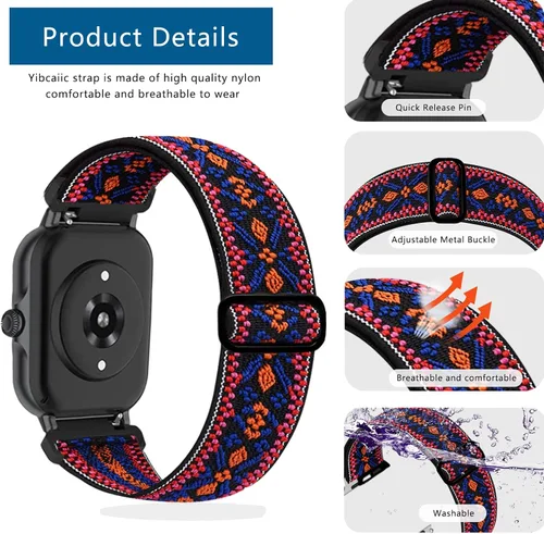 Vista 3 de Paquete de 4 correas elásticas para reloj compatibles con AMAZ FIT GTS/GTS2/GTS 3/GTS 2e/GTS 2 mini/GTS 4/GTR mini, correas de repuesto de nailon