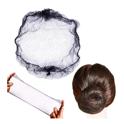 Vista 14 de YANTAISIYU 50 piezas de red para el cabello de 20 pulgadas, invisible, elástica, malla para pelucas y moños, para el servicio de alimentos