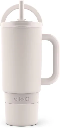 Vista 20 de Ello Port Taza de 30 oz con asa de transporte y mango integrado Botella de agua reutilizable de acero inoxidable con aislamiento al vacío