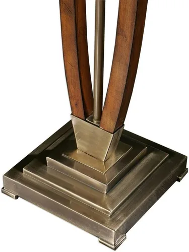 Vista 3 de Uttermost Lámpara de pie de madera con manchas de miel pulida Boydton
