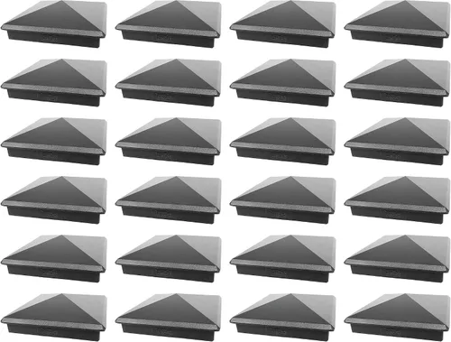 Vista 11 de Tapa de aluminio en forma piramidal para postes de madera, color negro (4 unidades)