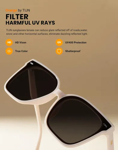 Vista 4 de TIJN Polarized Sunglasses Women Men OversizedUV Protection Sun Glasses Trendy StyleLarge Square ShadesBig Frame Shady Rays