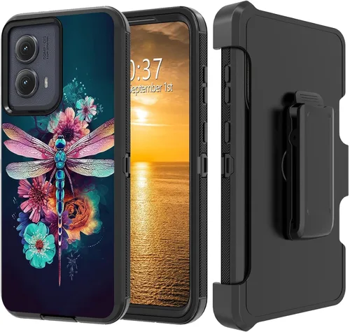 Vista 84 de Funda para Moto G Stylus 5G 2023 con funda de clip para cinturón y soporte, resistente de doble capa, resistente a prueba de golpes, para Motorola