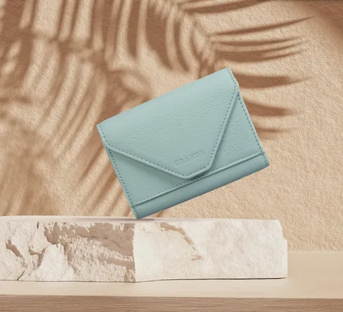 Vista 58 de grande Estuches para tarjetas 3639, Naranja, Tarjetero de cuero con cierre magnético, cartera pequeña de acordeón para mujer