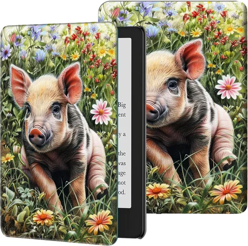 Vista 26 de Funda para Kindle de 6 pulgadas (11.ª generación, versión 2024/2022) delgada de piel sintética, ajustable, multiángulo, Smart Shell con función