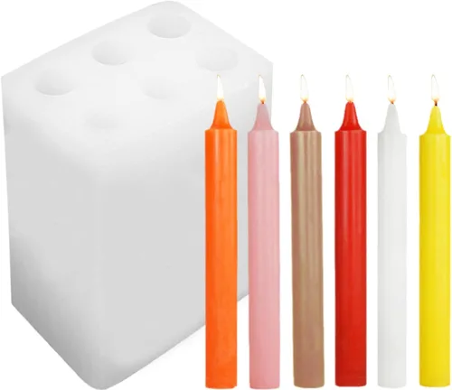 Vista 3 de 2 piezas de moldes de vela de burbujas 3D, moldes de cilindro y cubo de silicona para hacer velas y jabón de bricolaje