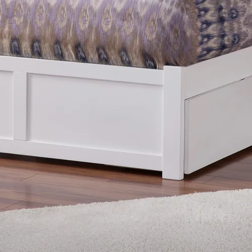 Vista 4 de AFI Madison Cama de plataforma con estribo y cajón deslizable Blanco