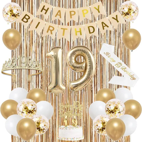 Vista 29 de Trgowaul Decoraciones de 9º cumpleaños para niñas, pancarta, banda y corona, decoración de pastel, globo de número 9, cortinas de flecos