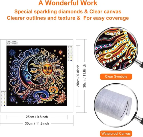 Vista 2 de Stalente Kits de pintura de diamantes para adultos, kits de arte de diamantes de forma especial 5D para principiantes, pintura de diamantes