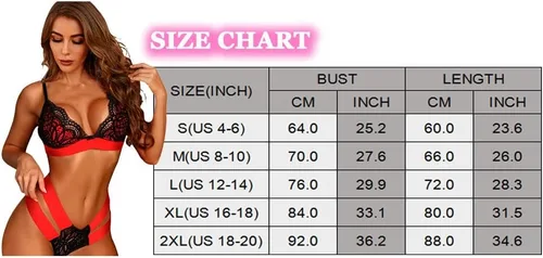 Vista 4 de SELINK Women Sexy Lace Lingerie Set Strappy Bra and Panty Set Two Piece Babydoll