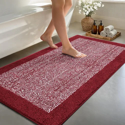 Vista 37 de Alfombras de baño de 17 x 24 pulgadas, antideslizantes, lavables, color gris, para bañera, tapete de baño para baño, tapete suave y absorbente