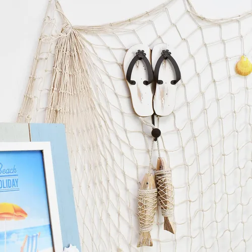 Vista 3 de Aecipl Ganchos de madera para colgar en la pared, decoración temática de playa, gancho para toallas para baño, dormitorio, piscina, decoración blanco