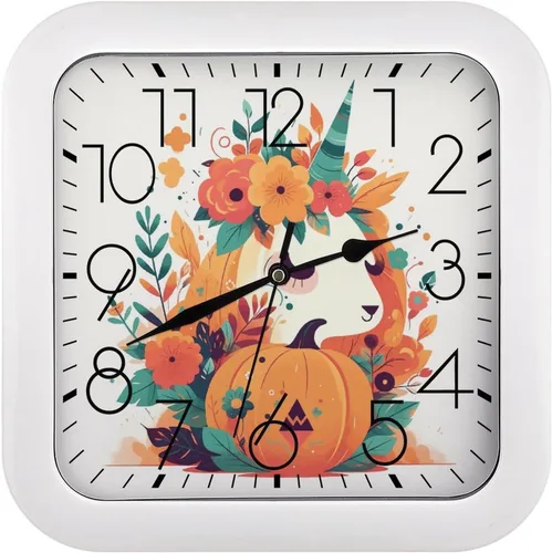 Vista 21 de 10" Square Modern Wall Clock,American Flag Skull Print Kitchen Clocks Wall Battery Operated,Silent Non Ticking Unique Funny Cute Wall Clock for