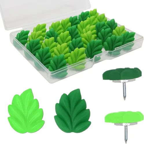 Vista 7 de 30 pines decorativos de cactus para pulgares en verde, bonita decoración de oficina para tablero de anuncios de corcho, fotos, mapas de pared