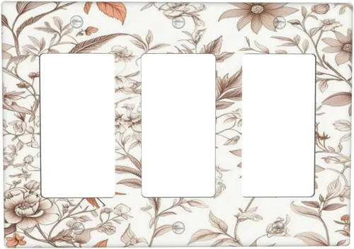 Vista 107 de Decorative Outlet Covers Blue Background White Cat Daisy Floral 2-Gang 1-Gang Wall Plate Single Toggle/Rocker Farmhouse Style Light Switch Covers