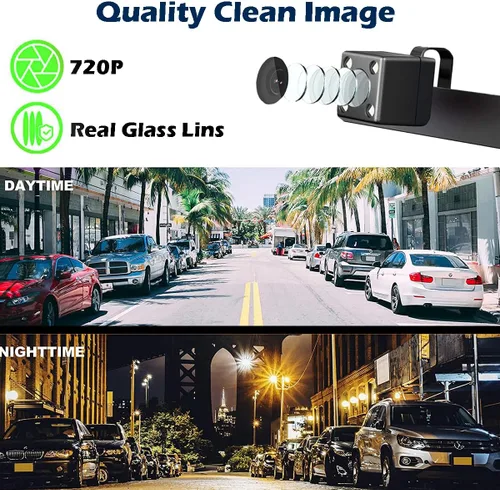 Vista 2 de Cámara HD de respaldo para visión trasera, placa de matrícula de visión nocturna, impermeable, compatible con radio de coche Sony XAV-AX150