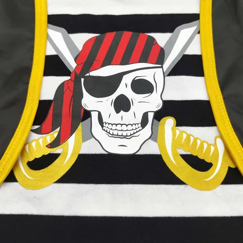 Vista 4 de Toddler Kids Baby Boys Halloween Pirate Costumes Outfit with Hat, Children's Buccaneer Captain Clothes with Headpiece