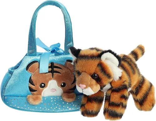 Vista 5 de Aurora® Fashion Fancy Pals™ Peek-A-Boo Tiger™ - Animal de peluche - Compañeros sobre la marcha - Accesorios elegantes - Naranja 7 pulgadas