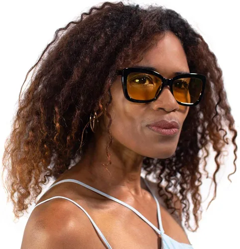 Vista 2 de VITENZI Gafas de visión nocturna para hombres y mujeres, antideslumbrantes seguridad para conducir por la noche, color amarillo, lentes de sol Carpi