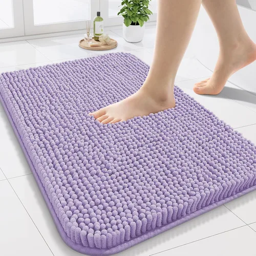 Vista 116 de Arotive Alfombras de baño de felpilla extrasuaves y absorbentes, de 24 x 16 pulgadas, lavables a máquina, parte trasera de goma antideslizante