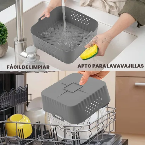Vista 5 de LYHOLKEER Forros de silicona para freidora de aire Chefman de 6 cuartos de galón, Instant Pot Vortex Plus 6QT XL, 1 cesta cuadrada de silicona