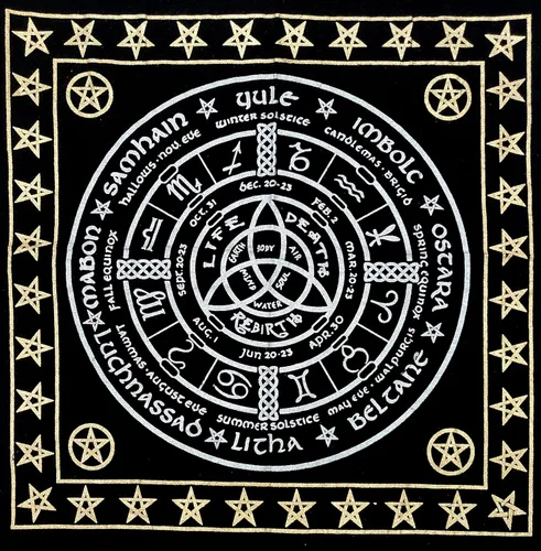 Vista 5 de CRAFT KALA Tarot Altar - Mantel especial de adivinación para hombre, cueva, pegan, habitación, bar, decoración de pared para el hogar, Wiccano, tela