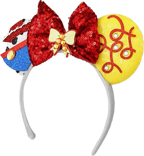 Vista 2 de Needzo Toy Inspired Story - Diadema con orejas de ratón, disfraz de vaquera, accesorio para el cabello, talla única