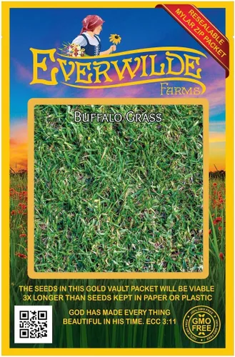 Vista 4 de Everwilde Farms - Semillas de hierba nativa de Buffalo Grass de 1 onza - Gold Vault