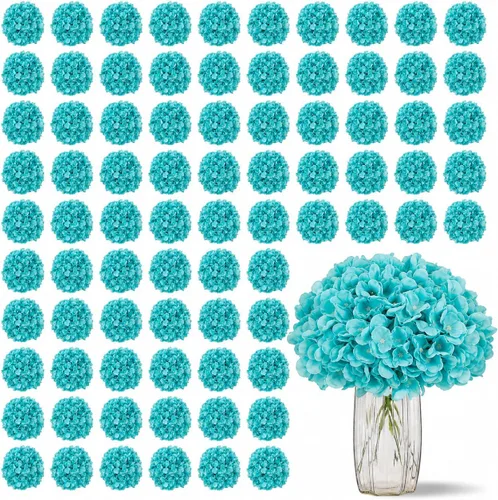 Vista 56 de Flores de hortensias artificiales rosa polvoriento, 10 cabezas de flores de seda de hortensia falsas para centros de mesa de boda, ramos de 10