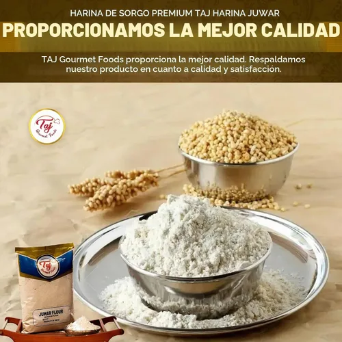 Vista 6 de TAJ - Harina de sorgo prémium de Juwar, Jowar, sin sal, 2 libras
