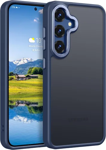 Vista 8 de Rayboen Funda para Samsung Galaxy S24 Plus, funda S25 Plus, Sensación de Piel Esmerilada Translúcida Parte Trasera de PC Duro Borde de Silicona