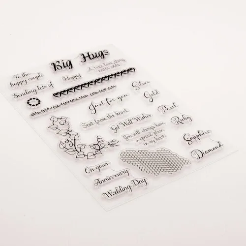 Vista 5 de Hug Love - Sellos transparentes con patrón de encaje de corazón, bendiciones de panal de abeja, sellos transparentes para decoración de tarjetas
