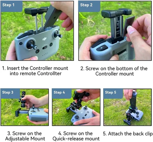 Vista 7 de HUGEROCK X7 Tablet Mount Holder para DJI M3/AIR 2/Mini 2 Drone Tablet Display Mavic 3 Accesorios Multi-Ángulo Ajustable Fácil Instalación