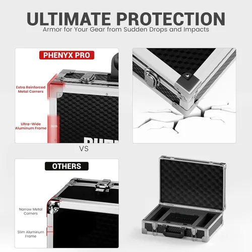 Vista 8 de Phenyx Pro Paquete de sistema de micrófono inalámbrico dual PTU-52-2B con el estuche de transporte de tamaño mediano personalizable