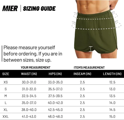 Vista 7 de MIER Men's 3''5'' Athletic Running Shorts with Liner Quick Dry Active Lightweight Gym Sports Workout Shorts for Men