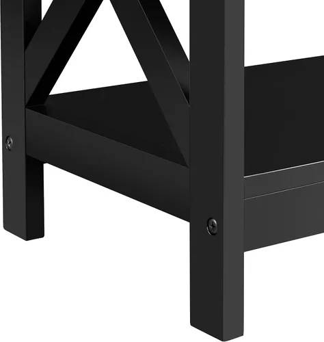 Vista 8 de Yaheetech Soportes de televisión y centros de entretenimiento con estante de almacenamiento de 3 niveles soporte de TV para sala de estar, negro