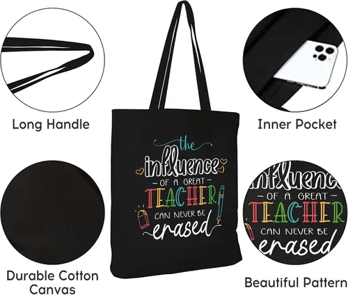 Vista 5 de CARAKNOTS Regalos para profesores, bolsa negra para profesores, regalos de agradecimiento para mujeres, profesores, regalos de Navidad