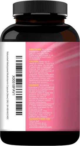 Vista 8 de Multivitamínico metilado para mujeres, 240 cápsulas vegetarianas. Sin