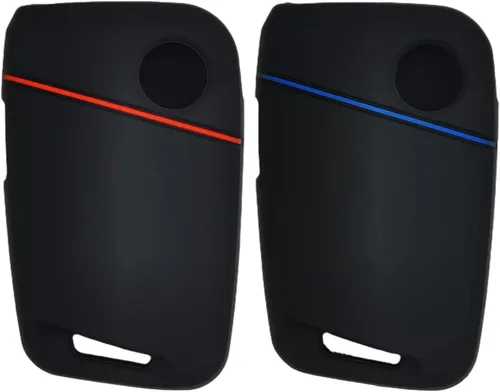 Vista 2 de REPROTECTING Funda de Goma de Silicona para Llavero Compatible con VW Volkswagen Atlas Golf Alltrack Jetta Passat Tiguan Taos 2018-2025