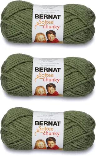 Vista 31 de Ovillo sólido Bernat Softee Chunky, Acrílico, Rojo Berry, Paquete de 1