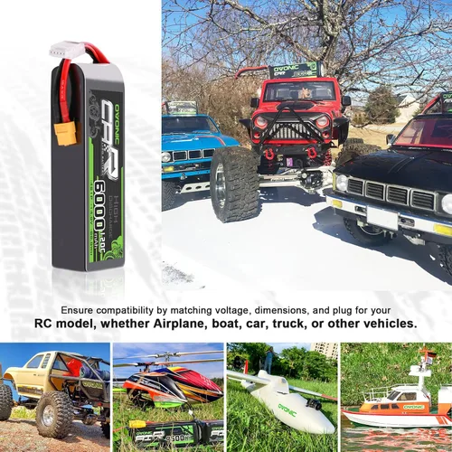 Vista 5 de OVONIC 4S LiPo Batería 6000mAh 14.8V 120C RC Batería con conector XT60 (paquete de 2)