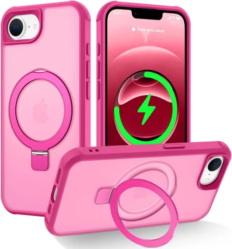 Vista 43 de CHAOFEnG Funda magnética compatible con iPhone 11 con soporte, prueba de caídas de grado militar, compatible con imán, anillo translúcido, parte