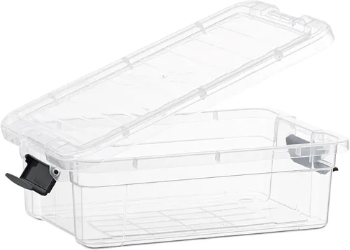 Vista 5 de Superio Caja de almacenamiento transparente con tapa, contenedores de plástico de 2.3 cuartos para organizar, cajas apilables, sin BPA, no tóxico