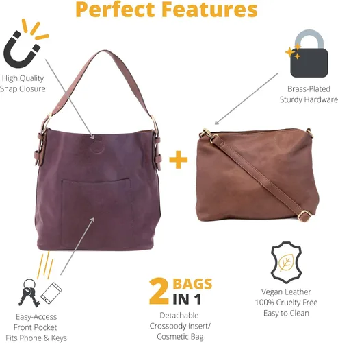 Vista 2 de Joy Susan - Bolsa clásica 2 en 1 para mujer, estilo hobo